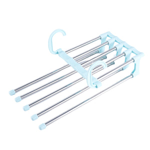5 IN 1 Multifunctional Space Saving Pants Rack Closet Organizer_2