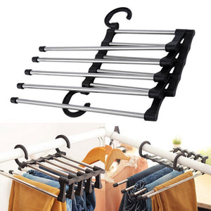 5 IN 1 Multifunctional Space Saving Pants Rack Closet Organizer_8