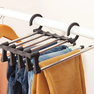 5 IN 1 Multifunctional Space Saving Pants Rack Closet Organizer_11