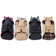 Winter British Style Plaid Reversible Warm Dog Jacket_12