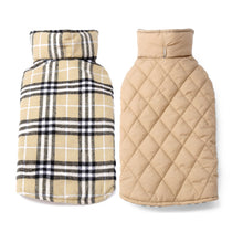 Winter British Style Plaid Reversible Warm Dog Jacket_3