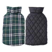 Winter British Style Plaid Reversible Warm Dog Jacket_2