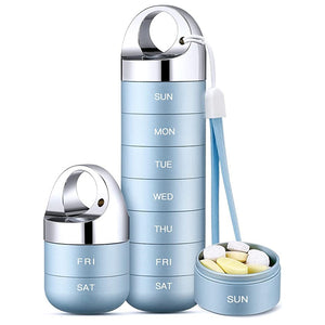 7 Days Metal Travel Pill Organizer Daily Pill Case and Container_2