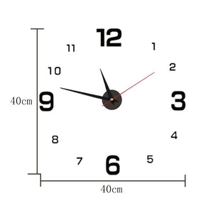 40cm Frameless Modern DIY 3D Wall Clock_10