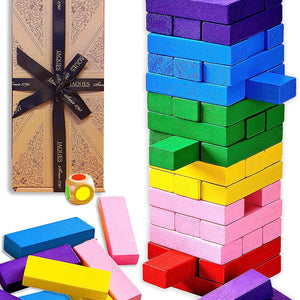 48pcs Colorful Wooden Tumble Tower Deluxe Stacking Game_7