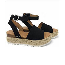 Women Open Toe Ankle Strap Casual Espadrilles Platform Sandals_10