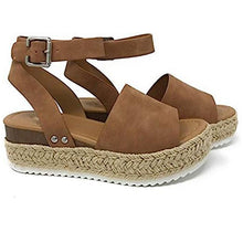 Women Open Toe Ankle Strap Casual Espadrilles Platform Sandals_11