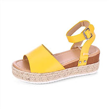 Women Open Toe Ankle Strap Casual Espadrilles Platform Sandals_12