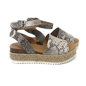 Women Open Toe Ankle Strap Casual Espadrilles Platform Sandals_14