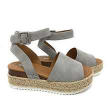 Women Open Toe Ankle Strap Casual Espadrilles Platform Sandals_16