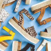 Women Open Toe Ankle Strap Casual Espadrilles Platform Sandals_1