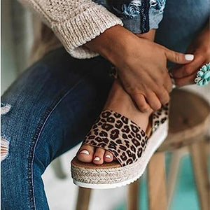Women Open Toe Ankle Strap Casual Espadrilles Platform Sandals_2