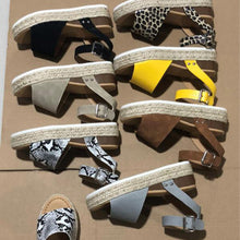 Women Open Toe Ankle Strap Casual Espadrilles Platform Sandals_3