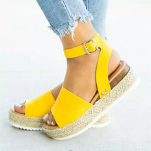 Women Open Toe Ankle Strap Casual Espadrilles Platform Sandals_4