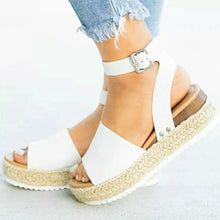 Women Open Toe Ankle Strap Casual Espadrilles Platform Sandals_7