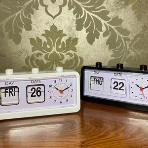Desktop Vintage Flip Clock Mechanical Alarm Clock with Calendar_11