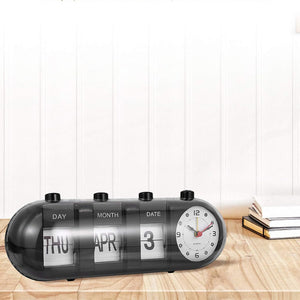 Desktop Vintage Flip Clock Mechanical Alarm Clock with Calendar_7