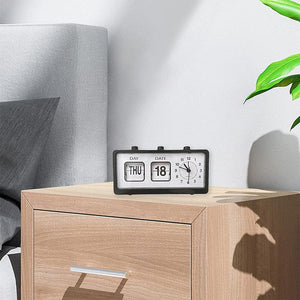 Desktop Vintage Flip Clock Mechanical Alarm Clock with Calendar_18
