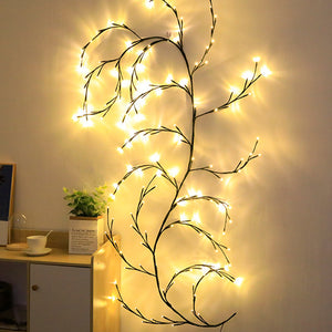 144LED Artificial Plants Vine Tree Willow Rattan Lights_0