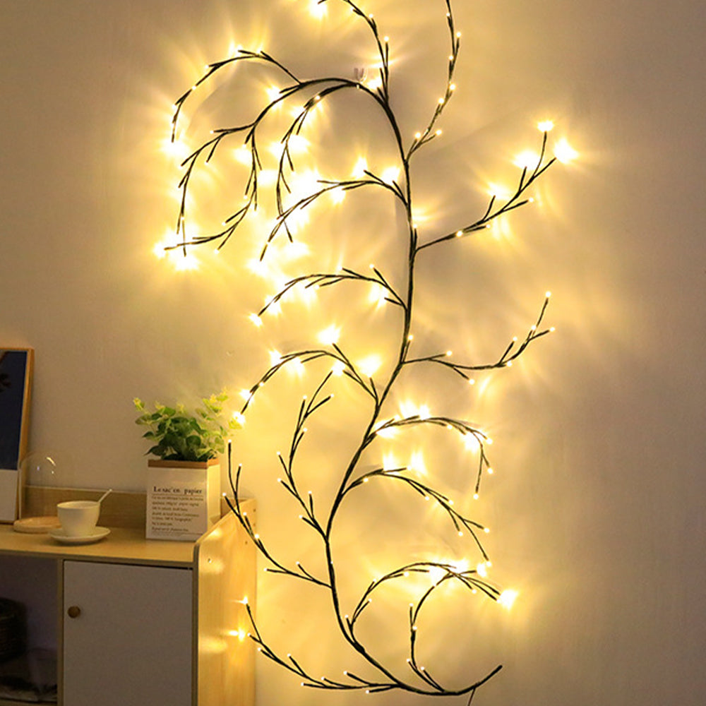 144LED Artificial Plants Vine Tree Willow Rattan Lights_0