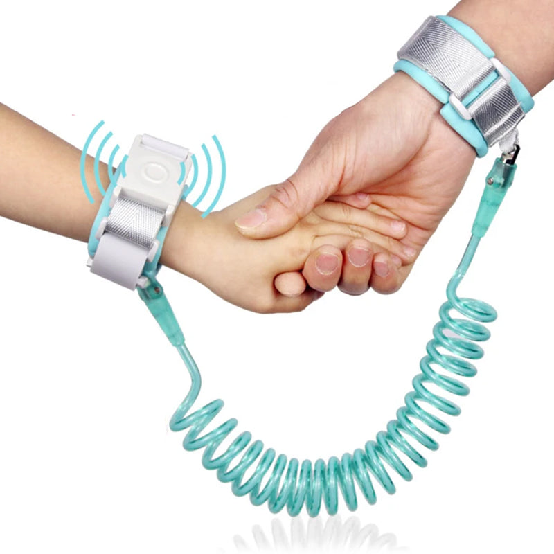 Anti-Lost Children and Parent Linking Wrist Band Coiled Walking Harness_0