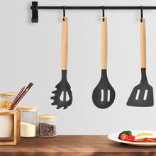 12Pcs Wooden Handles Silicone Cooking Kitchen Utensils Set_3