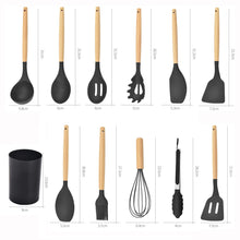 12Pcs Wooden Handles Silicone Cooking Kitchen Utensils Set_17