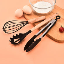 12Pcs Wooden Handles Silicone Cooking Kitchen Utensils Set_11