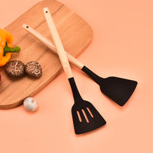 12Pcs Wooden Handles Silicone Cooking Kitchen Utensils Set_13