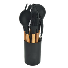 12Pcs Wooden Handles Silicone Cooking Kitchen Utensils Set_18