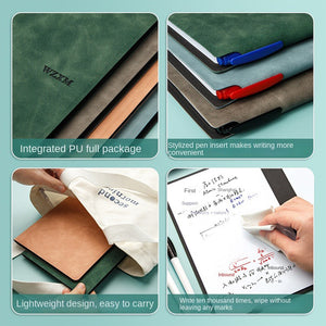 Portable & Stylish A5 Reusable Whiteboard Notebook Leather Memo_12
