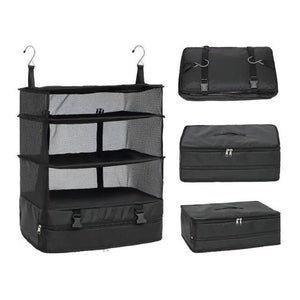Collapsible 3-Shelf Washable Oxford Fabric Hanging Closet Storage Bag_0