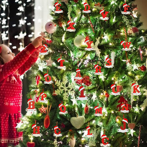 Personalized DIY Christmas 26 Letters Ornaments Xmas Tree Hanging Decor_12