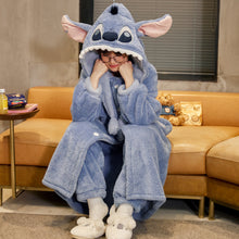 Cute Lilo And Stitch Universal Fleece Coral Velvet Enhanced Thickness Hoodies Pajamas_12