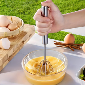 1pcs Portable Stainless Steel Semi-Automatic Rotary Whisk for Home Baking_3