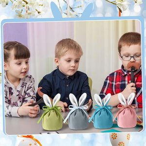 5/10pcs Easter Bunny Rabbit Bags Ears Velvet Bag Gift Box_12