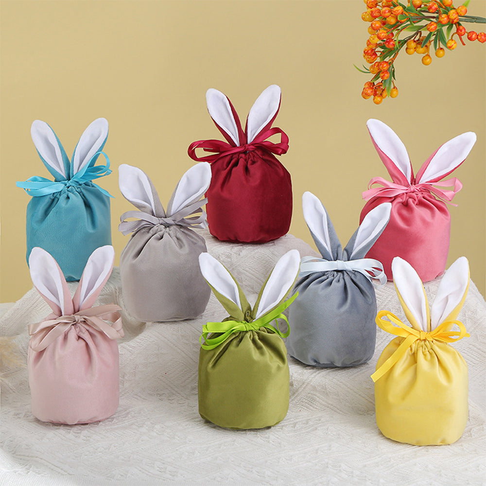5/10pcs Easter Bunny Rabbit Bags Ears Velvet Bag Gift Box_0