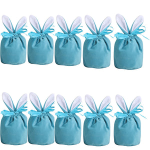 5/10pcs Easter Bunny Rabbit Bags Ears Velvet Bag Gift Box_16
