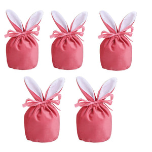 5/10pcs Easter Bunny Rabbit Bags Ears Velvet Bag Gift Box_27