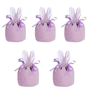 5/10pcs Easter Bunny Rabbit Bags Ears Velvet Bag Gift Box_31