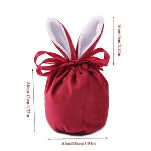 5/10pcs Easter Bunny Rabbit Bags Ears Velvet Bag Gift Box_35