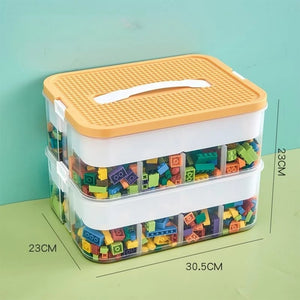 1/2/3 Layer Toy Storage Box With Lid & Grids_16