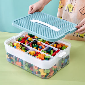 1/2/3 Layer Toy Storage Box With Lid & Grids_1