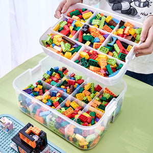 1/2/3 Layer Toy Storage Box With Lid & Grids_4