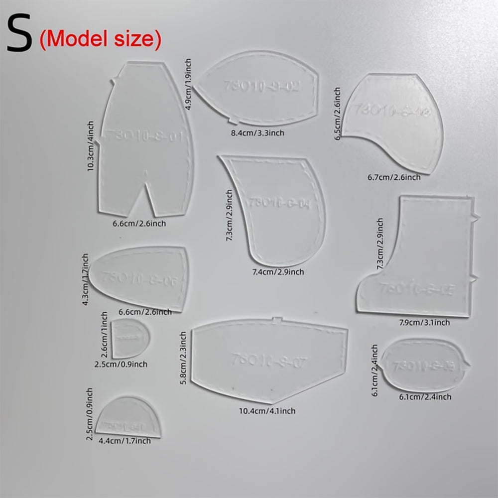 10pcs Memory Bear Template Ruler Set Clothing DIY Craft Kit_15