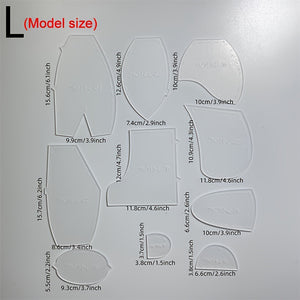 10pcs Memory Bear Template Ruler Set Clothing DIY Craft Kit_17