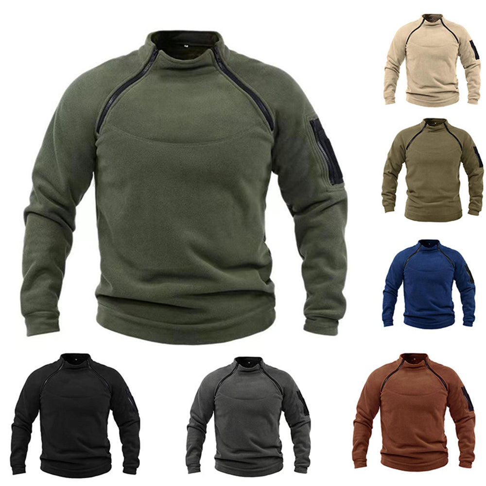 Men's Fleece Jacket Windproof Warm Outdoor Tactical Sweatshirt_0