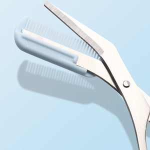 Stainless Steel Eyebrow Trimmer Scissors with Comb Makeup Tool_9