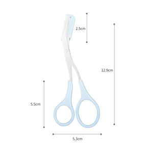 Stainless Steel Eyebrow Trimmer Scissors with Comb Makeup Tool_13