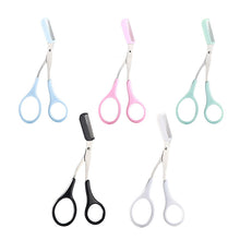 Stainless Steel Eyebrow Trimmer Scissors with Comb Makeup Tool_1